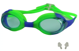 Очки для плавания ELOUS YG-1300, цв. зеленый/синий