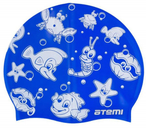 Шапочка для плавания ATEMI PSC309 силикон, (синяя)