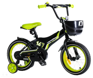 Велосипед NAMELESS 16" CROSS (1 ск.) черный/зеленый