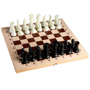 Фигуры шахматные обиходные, пластиковые (король h11 см, пешка 5.4 см) (4339340)