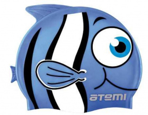 Шапочка для плавания ATEMI FC105 силикон (дет.) рыбка, голубая