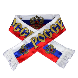 Шарф летний с логотипом "РОССИЯ" (сублимация) 130х15см (ES-0123)
