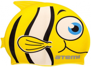 Шапочка для плавания ATEMI FC101 силикон (дет.), рыбка, желтая