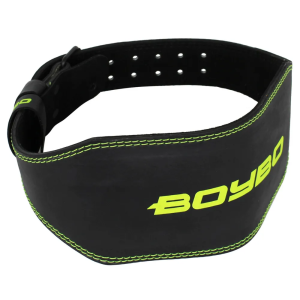 Пояс т/а BoyBo Premium BW650 черный/зеленый кожа S