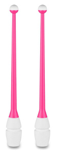 Булавы для худож. гимнастики INDIGO IN018-PB, 41 см, 2шт, цв. розовый/белый (47562-74206)