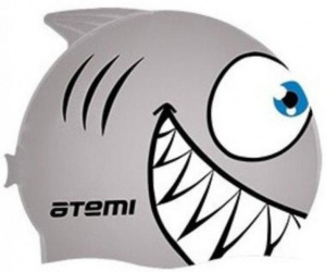Шапочка для плавания ATEMI FC203 силикон (дет.), рыбка, серебро
