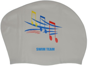 Шапочка для плавания SPRINTER SWIM TEAM KW-N (для длинных волос) ноты, черный