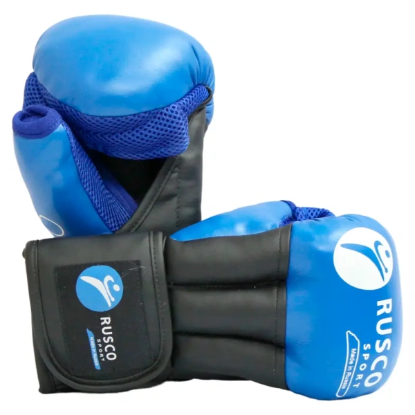 Перчатки для рукопашного боя RUSCOsport PRO, к/з, синие. Oz 10