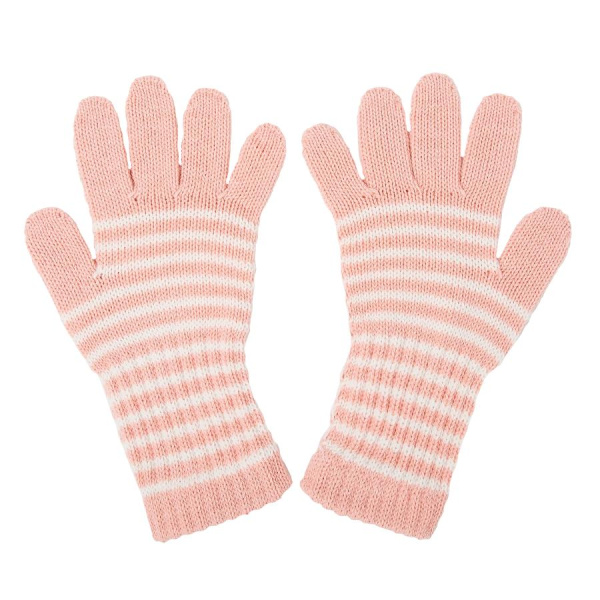 Перчатки зимние СНЕЖАНЬ удлинённые, детские., р-р 16,розовый/белый (4529146)