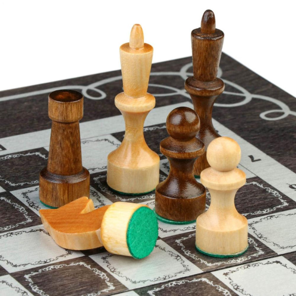 Игра настольная 2 в 1  (шахматы, шашки, доска 40х40 см) (7829491)