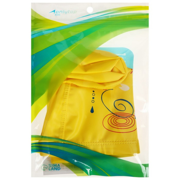 Шапочка для плавания ONLYTOP детская, нейлон, цв. желтый (3791414)
