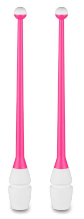 Булавы для худож. гимнастики INDIGO IN018-PB, 41 см, 2шт, цв. розовый/белый (47562-74206)