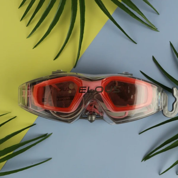 Очки для плавания ELOUS YG-3600, цв. розовый/серый
