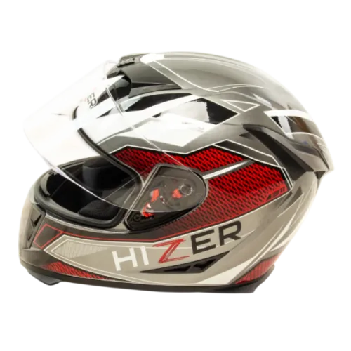Шлем мото интеграл HIZER J5311 (S) gray/white (14705)
