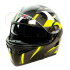 Шлем мото модуляр HIZER J5902 (S) black/neon yellow (2 визора) (14745)