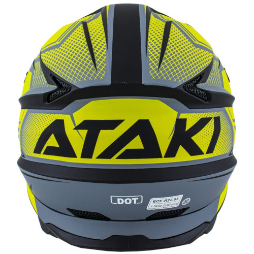 Шлем кроссовый ATAKI JK801A Legacy Hi-Viz зеленый/серый матовый, M (1560463-941-5765)