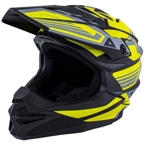 Шлем кроссовый ATAKI JK801A Legacy Hi-Viz зеленый/серый матовый, M (1560463-941-5765)