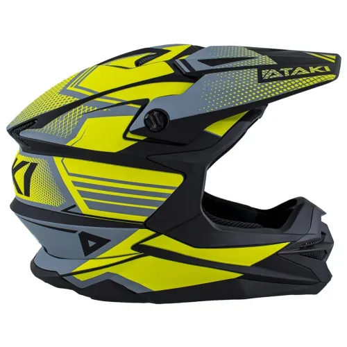 Шлем кроссовый ATAKI JK801A Legacy Hi-Viz зеленый/серый матовый, S (1560463-941-9839)