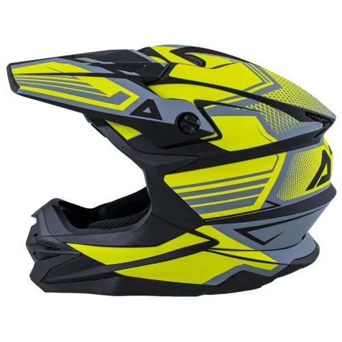 Шлем кроссовый ATAKI JK801A Legacy Hi-Viz зеленый/серый матовый, S (1560463-941-9839)