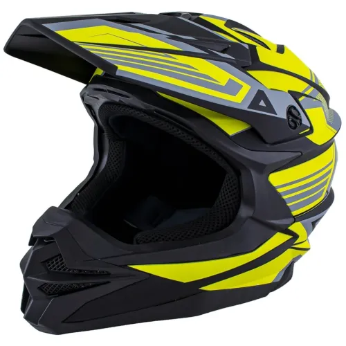 Шлем кроссовый ATAKI JK801A Legacy Hi-Viz зеленый/серый матовый, S (1560463-941-9839)