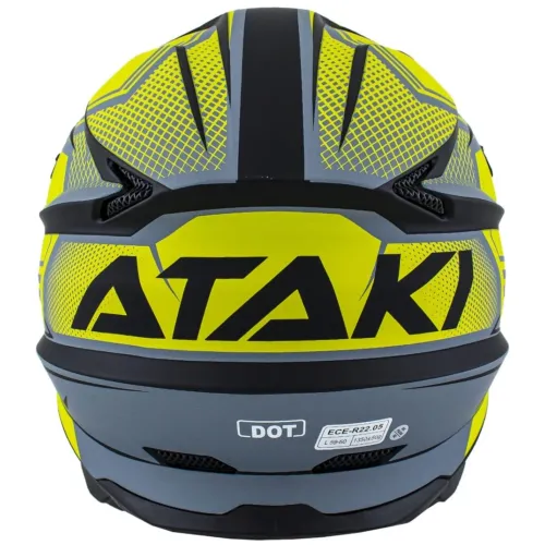 Шлем кроссовый ATAKI JK801A Legacy (Hi-Viz зеленый/серый матовый, XL (1560463-941-5725)
