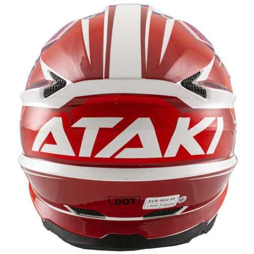 Шлем кроссовый ATAKI JK801A Legacy красный/белый глянцевый, L (1560463-941-6666)