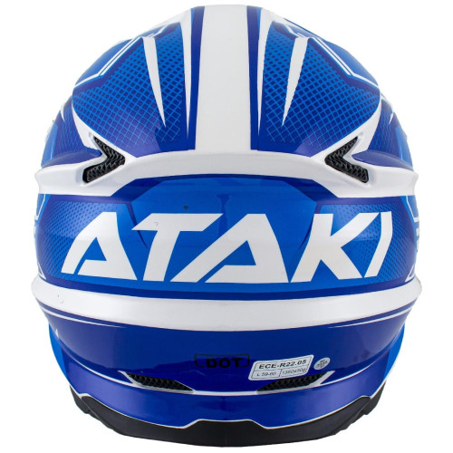 Шлем кроссовый ATAKI JK801A Legacy синий/белый глянцевый, L (1560463-941-7817)