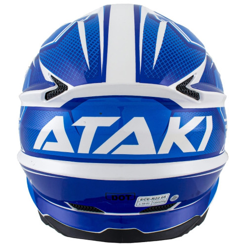 Шлем кроссовый ATAKI JK801A Legacy синий/белый глянцевый, M (1560463-941-9749)