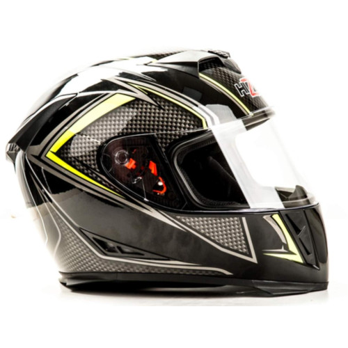 Шлем мото интеграл HIZER J5311 (M) black/lemon (13511)