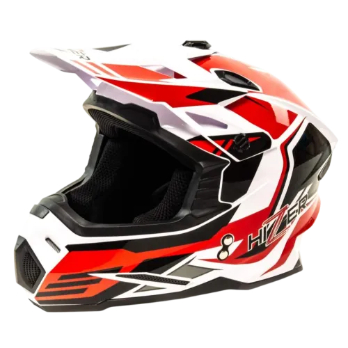 Шлем мото кроссовый HIZER J6801 #5 (L) white/red (17223)