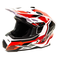 Шлем мото кроссовый HIZER J6801 #5 (XL) white/red (17224)