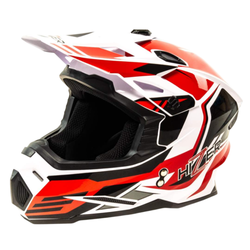 Шлем мото кроссовый HIZER J6801 #5 (XL) white/red (17224)