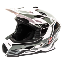 Шлем мото кроссовый HIZER J6801 (L) white/gray (17219)