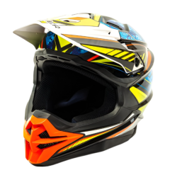 Шлем мото кроссовый HIZER J6803 (XL) black/blue (14679)