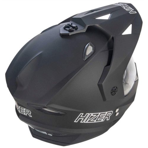 Шлем мото мотард HIZER J6802 (XL) matt black (2 визора) (13548)