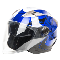 Шлем мото открытый HIZER B208 (S) blue/black (2 визора) (13216)