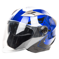 Шлем мото открытый HIZER B208 (XL) blue/black (2 визора) (14608)