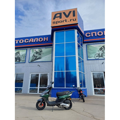 Скутер VENTO CORSA RS матовый серый/матовый зеленый (в компл. сигнализация)