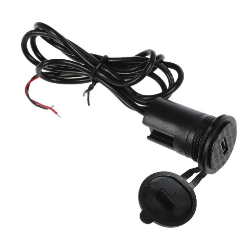Зарядное устройство на руль мотоцикла, USB, 2.1 А, 24 В, провод 110 см