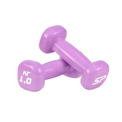 Гантели для фитнеса ESPADO ES1119, 1 кг, сиреневый, винил 2 шт.