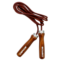 Скакалка BoyBo шнур-кожа, дерев. ручки