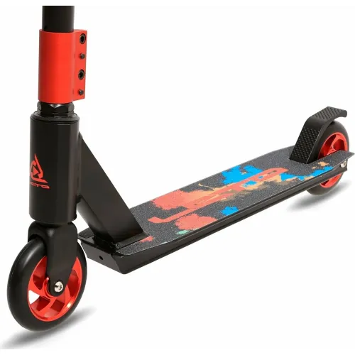 Самокат трюковый LETO алюм, 110 мм AL, ABEC-9, красный 1/4
