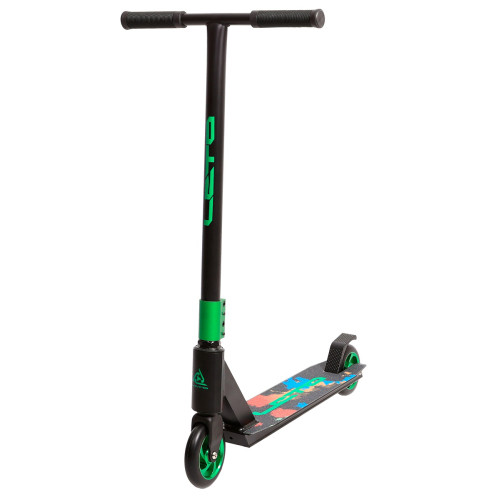 Самокат трюковый LETO алюм, 110 мм AL, ABEC-9, зеленый 1/4