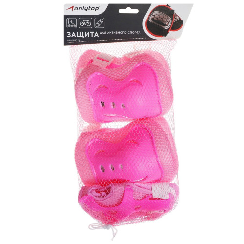 Защита роликовая ONLYTOP, OT-2020 р. S, цвет розовый (634909)