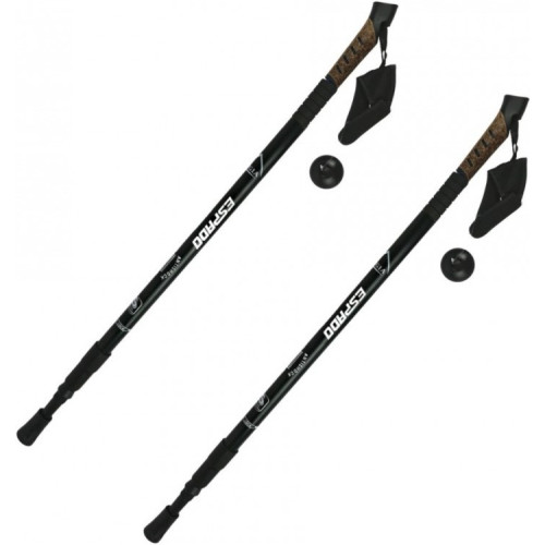 Палки для скандинавской ходьбы Espado, ENW-004 3-х секционные, черный