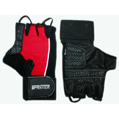 Перчатки для т/а SPRINTER кожа, замша, черный/красный р. XXL (16953)