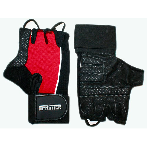 Перчатки для т/а SPRINTER кожа, замша, черный/красный р. XXL (16953)