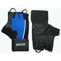 Перчатки для т/а SPRINTER кожа, замша, черный/синий р. М (16955)