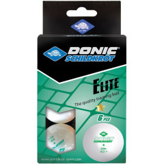 Мячи для н/т DONIC ELITE 1* 40+, 6 штук, белый