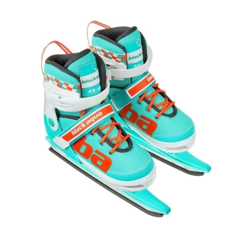 Коньки раздвижные BLACK AQUA AS-408 р.27-30 (мятный/оранж.)
